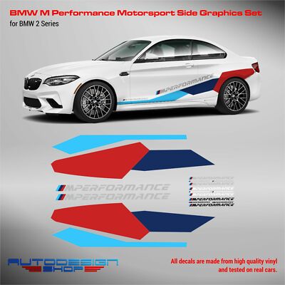 Bmw M Performance Decal 2x BMW M Performance Side Skirt Decals – M Sport Sticker Graphics Vinyl 150mm Bmw Steering Wheel Emblem - Foto 8