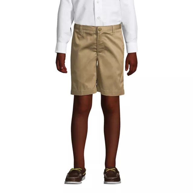 Lands' End School Uniform Boys Plain Front Blend Chino Shorts Size 3 #529048 3