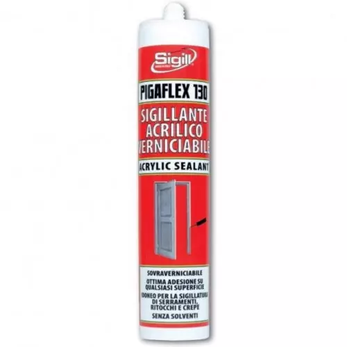 Sigill pigaflex 130 cartuccia silicone acrilico 280 ml verniciabile bianco