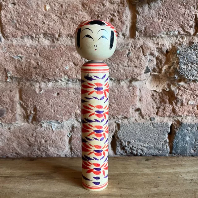 9.5” Japanese Kokeshi Doll - Vintage Collectible - Antique Wooden Folk Art