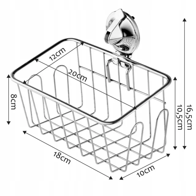 Cesta de ducha KADAX con ventosa fabricada en acero inoxidable, no requiere... 2