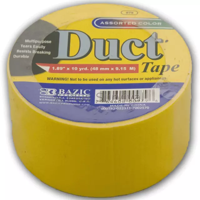 Camping Survival Duct Tape Roll 2" x 10 Yards Yellow Hunting Emergency Shelter