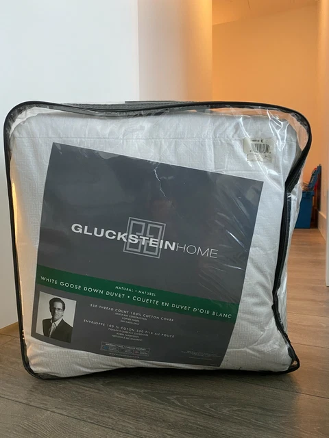 GlucksteinHome Heavy Weight White Goose Down Duvet 350 Thread Count