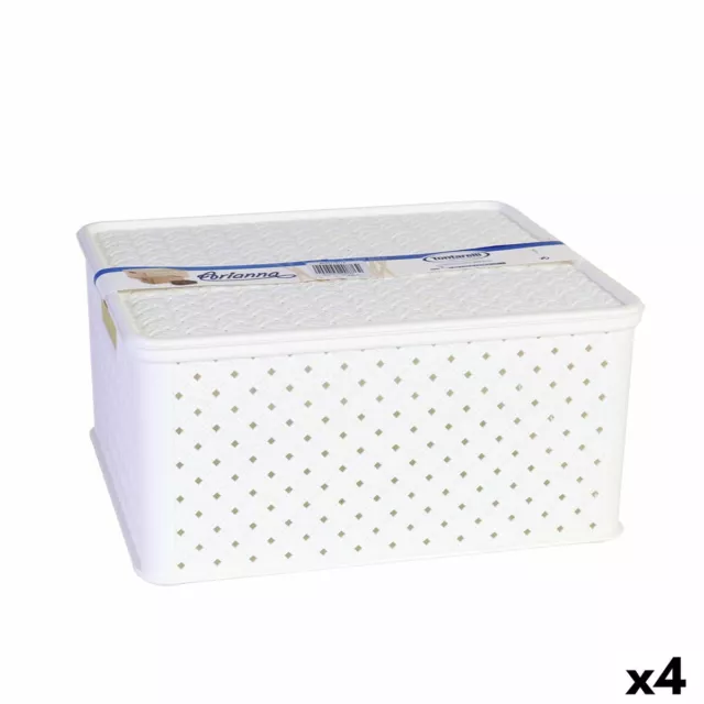 Boîte de rangement avec couvercle Tontarelli Arianna 33 x 29 x 16 cm (4 Unités)