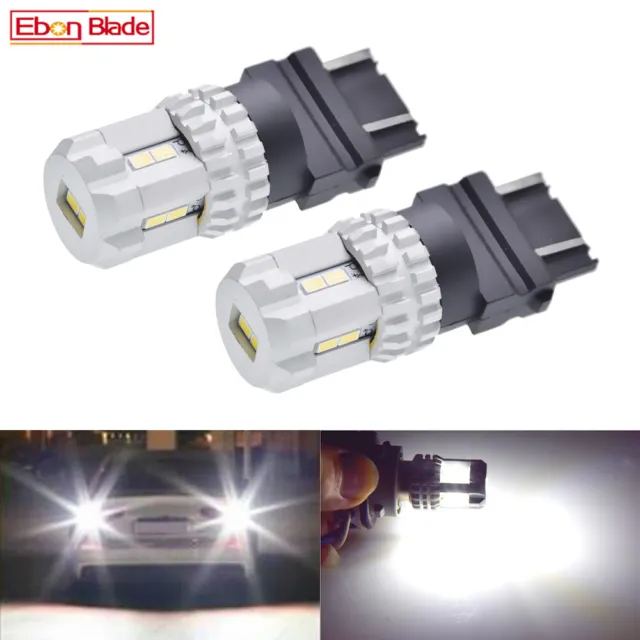 2 X White Led P27/7W 3157 6000K Dual Brightness White Bulb Toyota Ford Jeep