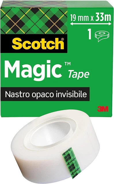 253669 Scotch Magic Tape Nastro Adesivo Trasparente, 1 Rotolo 19 mm x 33 m, Nast