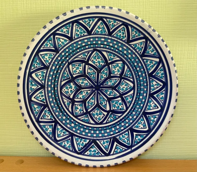 hübscher Wandteller Ø 23,5 cm, Keramik, handbemalt, aus Tunesien