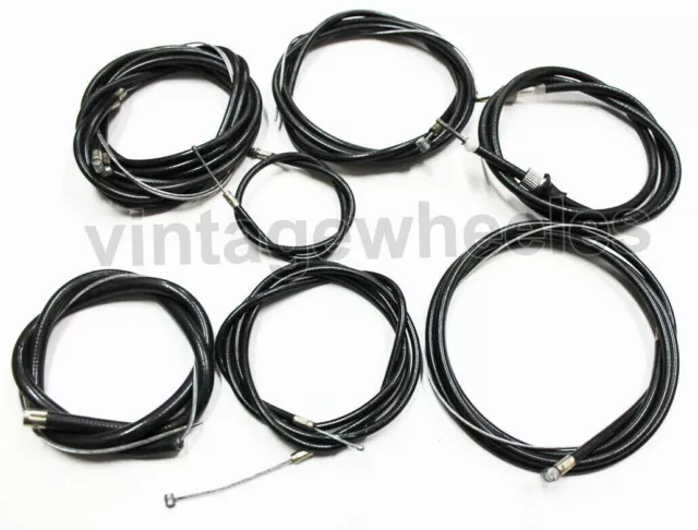 Lambretta Li Series 1 & 2 Nylon Friction Free  Complete Cable Kit Set Black