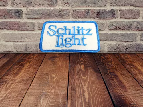 Schlitz Light Beer Iron On Patch Blue White