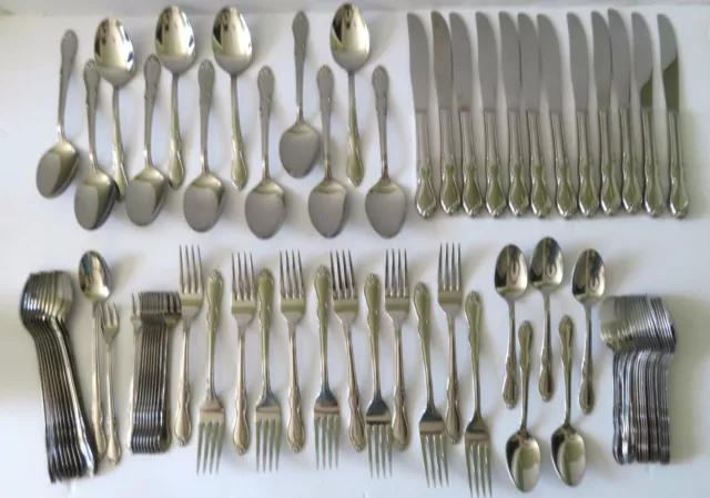 SL & GH Rogers / Oneida  "Homestead" Stainless Flatware Set - 83 Pcs - Unused