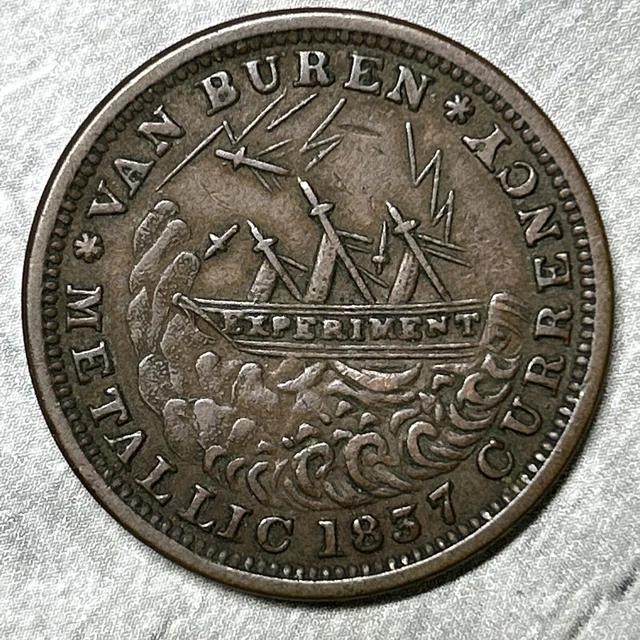 Hard Times Token 1837 Van Buren Metallic 1841 Webster Credit Currency #1 (F3405)