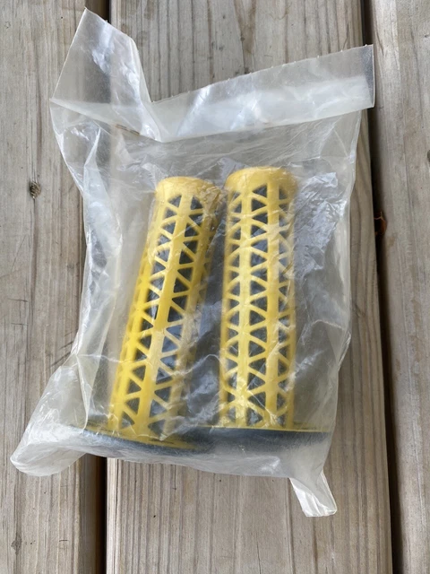 Poignées De Guidon BMX Vintage Ame Tri Retro - Jaune Néon - Pour BMX Old School, Freestyle, Race