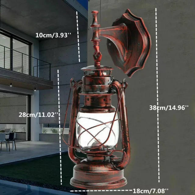 Retro Antique Vintage Industrial Lantern Wall Lamp Holder Sconce Light Fixture