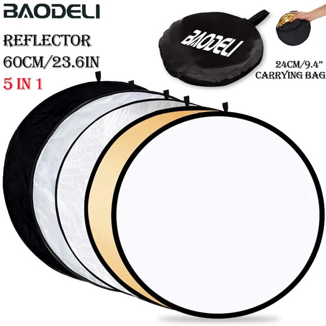 Reflector Photography Collapsible Portable Light Diffuser Round 5 in 1 Reflector