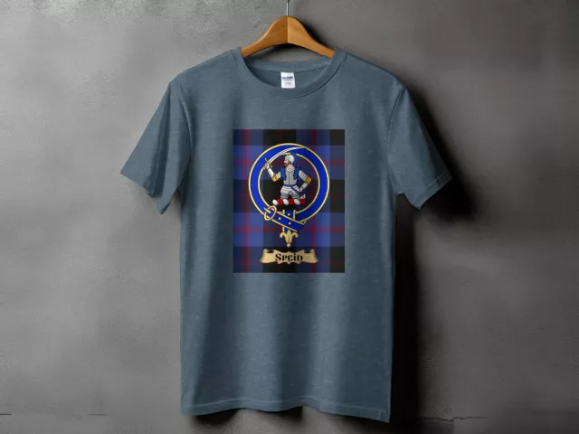 Speid Clan Scottish Warrior T-Shirt, Tartan Plaid Graphic Tee, Unisex