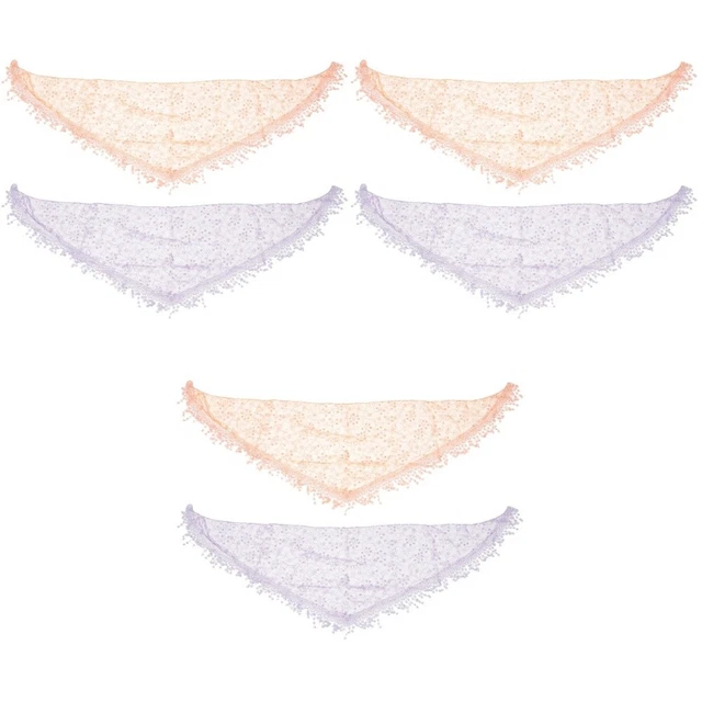 6 piezas bufanda de encaje triangular 135x40 cm poliéster (fibra de poliéster)