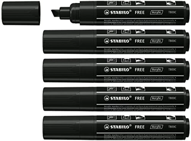 (TG. punta a scalpello 4-10 mm) Marker acrilico - STABILO FREE Acrylic - T800C P
