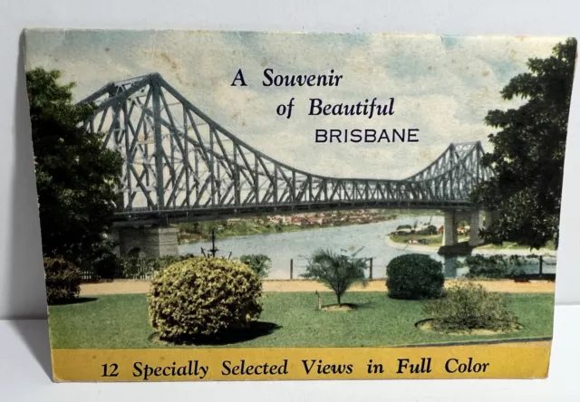 Vintage Foldout Souvenir Images Of Brisbane 1950s Free Postage