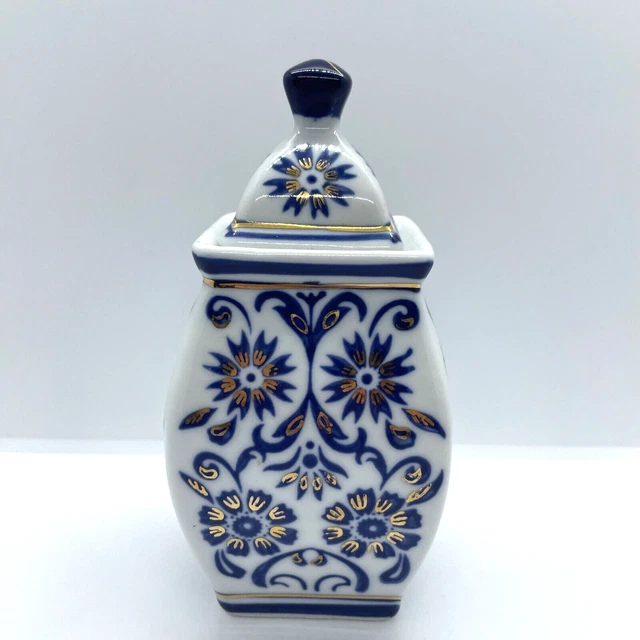 N2 Chinesisches Blau Weissgold Porzellankopf Inwerglas Topf Blumenurne Ornament