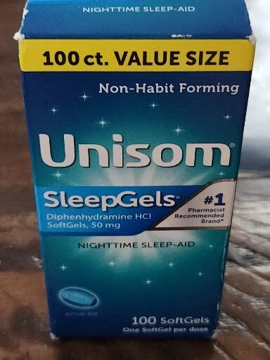 Geles nocturnos para dormir Unisom, difenhidramina HCI, 100 unidades EXP.24