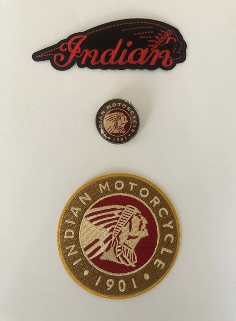Indian Motorcycle Pin Badge And Patch Luxury Set