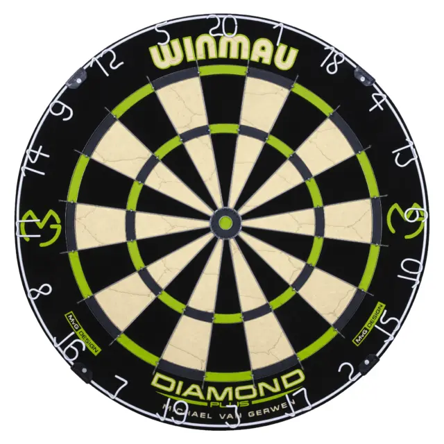 WINMAU Bristle Steel Dart Board Dartboard Dartscheibe MvG Diamond Plus Gerwen