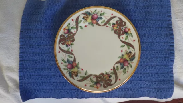 Lenox Fine China Christmas Holiday Tartan Salad Plate Dimension Collection 8 1/4