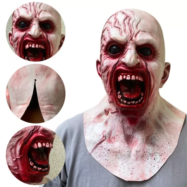 Halloween Creepy Scary Latex Mask Melting Face Zombie Horror Costume Party Props