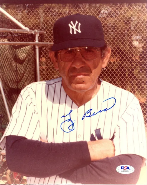 Yogi Berra autographed signed 8x10 photo MLB New York Yankees PSA COA WS Champ