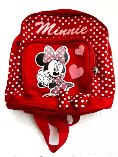 Disney Minnie Mouse Mini Backpack Red Polka Dot Bow