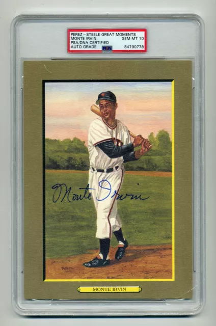 Superb Monte Irvin Gem Mint 10 Psa/Dna Signed  Perez Steele Great Moments Card