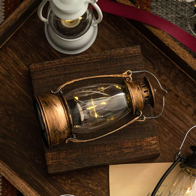 FE# LED Atmosphere Lamp Desktop Ornament Vintage Candle Lantern Halloween Decora