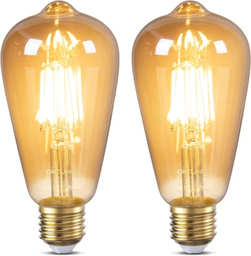 DiCUNO Vintage Light Bulb E27 Edison Screw Bulb, 6W Equivalent to 60 Watt,...