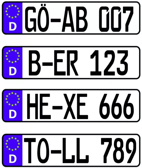 Nummernschild mini mit Wunschtext / Kennzeichen / Türschild / Deko / Geschenk