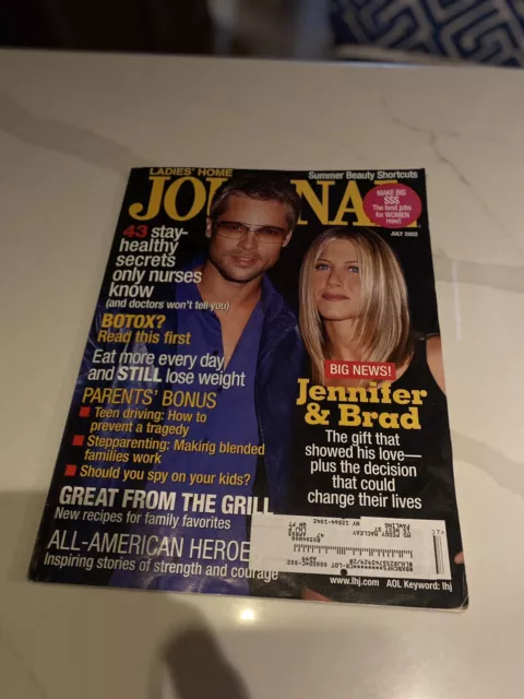 Ladies' Home Journal Magazine July 2002 Brad Pitt and Jennifer Aniston