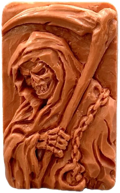 GRIM REAPER SILICONE MOLD soap making plaster wax clay mould SOAP SKELETON DEATH
