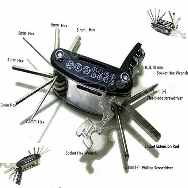 Multifunction Repair Tool Allen Key Hex Socket Wrench For Motorcycle Access New