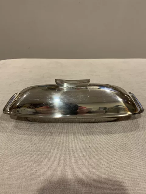 Vintage FB Rogers Silver Plate Butter Dish with Glass Liner 1995