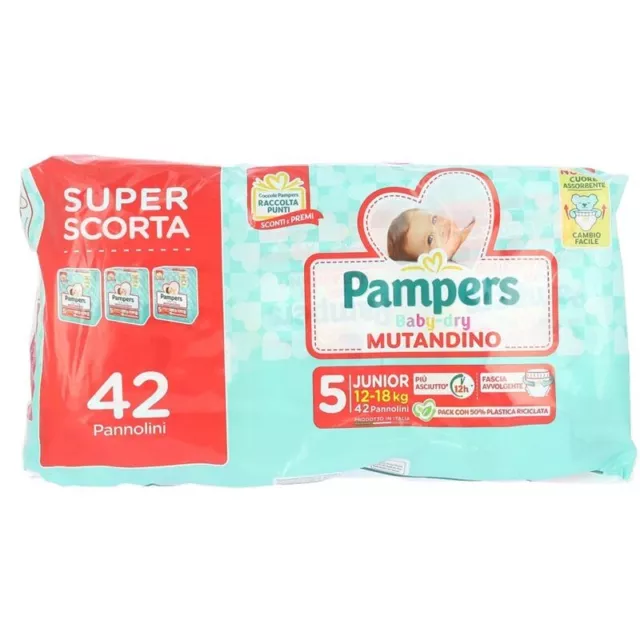 Pannolini Pampers Baby Dry Mutandino Confezione Da 42 Pezzi New Junior Taglia 5