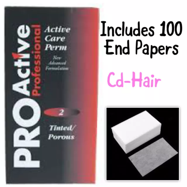 Pro Active Perm 2-Tinted/Porous Hair-Includes 100 End Papers-Perm Kit