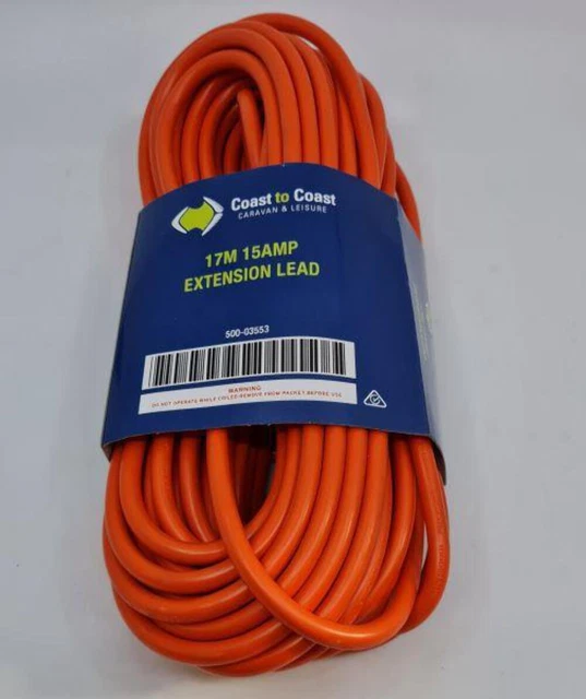 Heavy Duty Extension Lead - LED 17M 15Amp 240V Suits RV Use