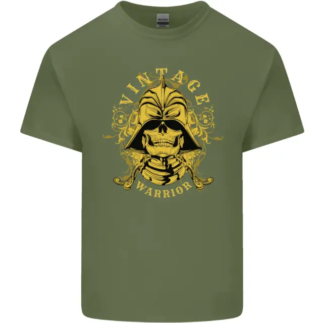 T-shirt vintage Warrior Samurai Bushido MMA teschio da uomo cotone 8
