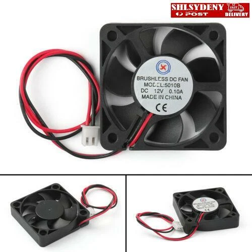 50mm x 10mm 5010B DC 12V 0.1A 2 Pin Brushless Cooling Fan Ball Bearing SHL