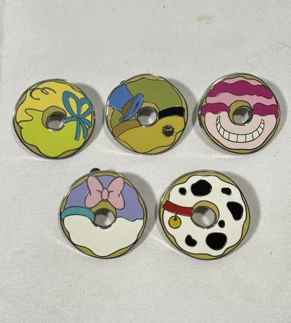 2014 Disney Trading Pins ~ Character Donut Mystery Pins ~ Set of 5 ~ Excellent