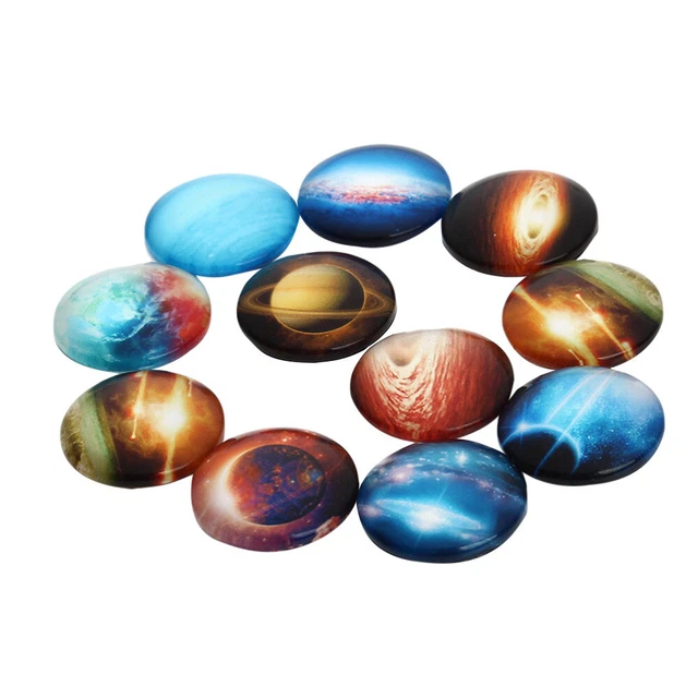 12 piezas Joyería Hacer Accesorios Vidrio Redondo Flatback Dome Cabujones