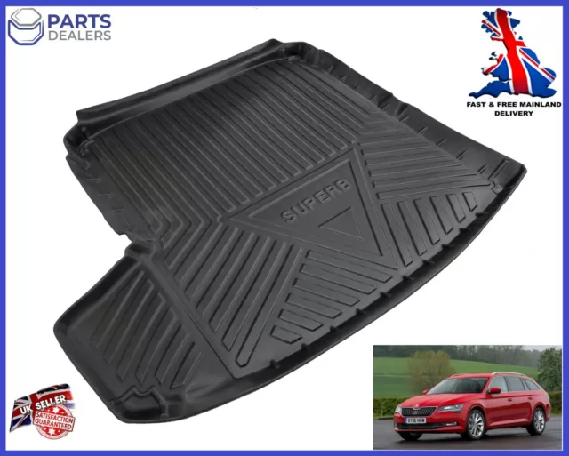 Anti Slip Boot Liner Mat For Skoda Superb Combi Estate 2013-2020 Tailored