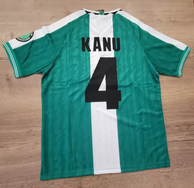 Maillot NIGERIA 1996 vintage n°4 KANU NIKE maglia shirt football trikot L