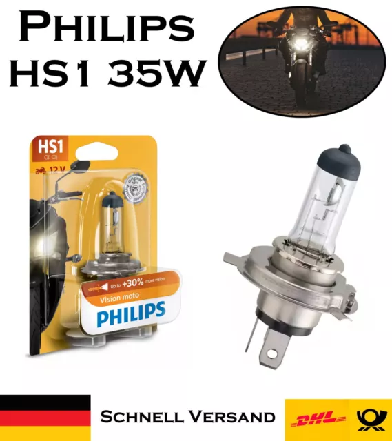 1x Philips Vision HS1 35/35W 12V 12636BW Motorbike Scooter Roller Halogen Lampe