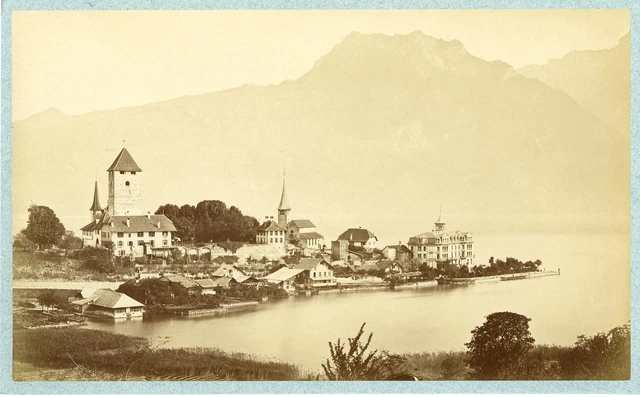 Suisse, Spiez sur le Lac de Toune Vintage albumen print.  Tirage albuminé  1