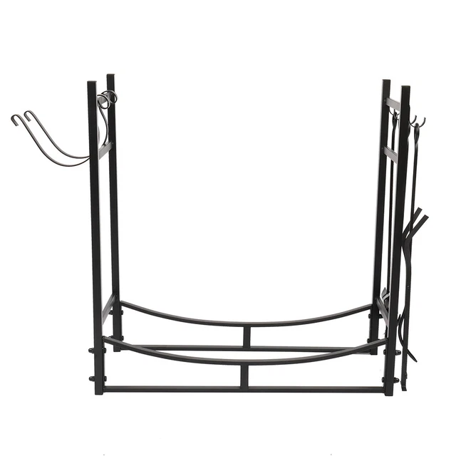 Wood Rack with Tools for Fireplace Storage Stand Holder Organize Accessories